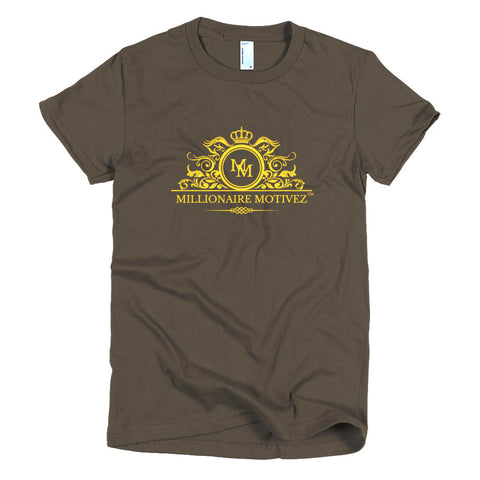 Millionaire Motivez Luxury Yellow Print Short sleeve women's t-shirt