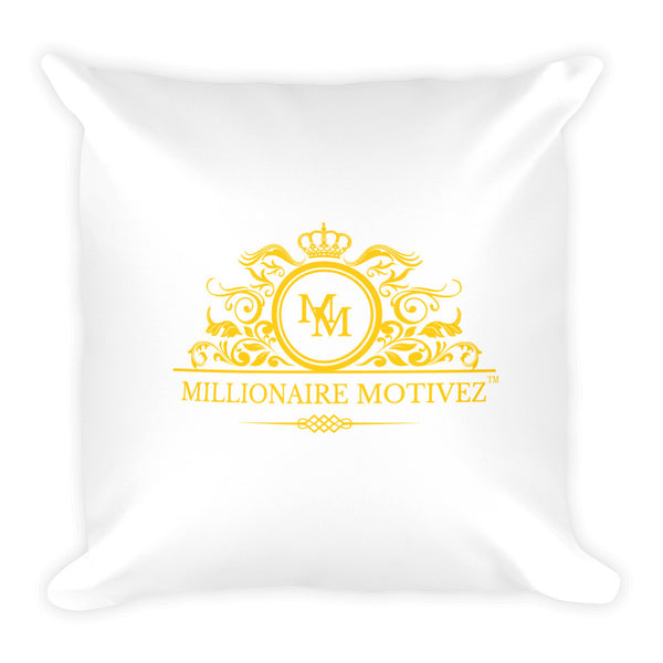 Millionaire Motivez Luxury Yellow Print Square Pillow